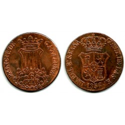Isabel II. 1836. 6 Cuartos (MBC/MBC-) Ceca de Cataluña
