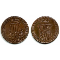 Isabel II. 1845. 6 Cuartos (BC+) Ceca de Cataluña