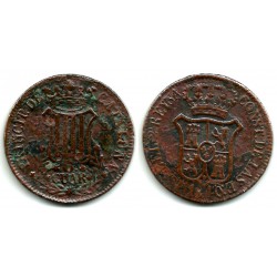 Isabel II. 1840. 6 Cuartos (BC-) Ceca de Cataluña