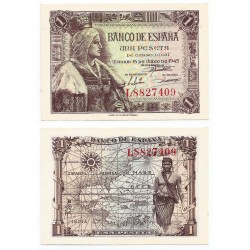 Estado Español. 1945. 1 Peseta (SC) Serie L