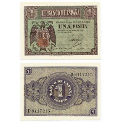 Estado Español. 1938. 1 Peseta (SC) Serie D