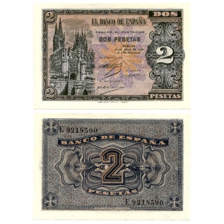 Estado Español. 1938. 2 Pesetas (SC) Serie E