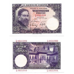 Estado Español. 1954. 25 Pesetas (SC-/SC) Serie L