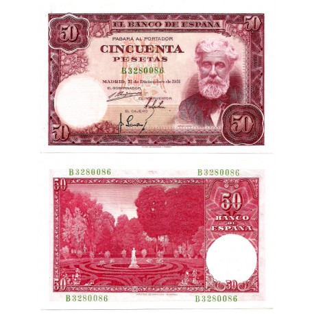 Estado Español. 1951. 50 Pesetas (SC) Serie B