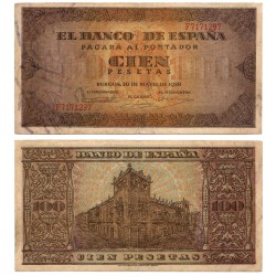 Estado Español. 1938. 100 Pesetas (EBC/EBC-) Serie F
