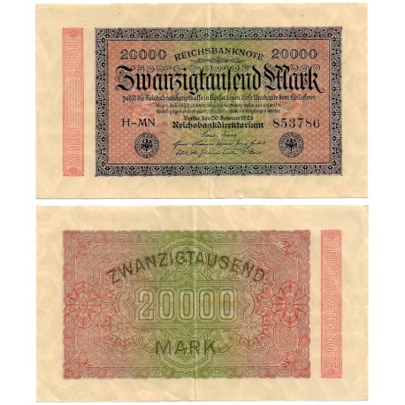 (85b) Imperio Alemán (Weimar). 1923. 20000 Mark (MBC+)