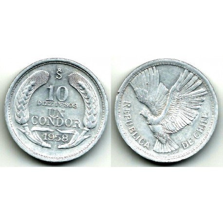 (181) Chile. 1958. 10 Pesos (MBC/MBC+)