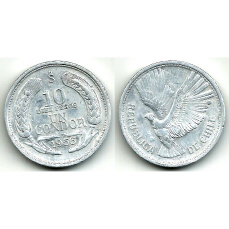 (181) Chile. 1956. 10 Pesos (MBC-)