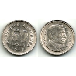 (49) Argentina. 1955. 50 Centavos (MBC+)