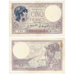 (72c) Francia. 1923. 5 Francs (EBC) Manchas