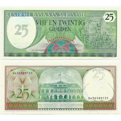 (127b) Surinam. 1985. 25 Gulden (SC)
