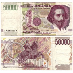 (116a) Italia. 1992. 50000 Lira (MBC/MBC-)