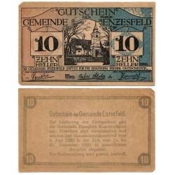 Enzesfeld (Baja Austria). 1920. 10 Heller (EBC-) Esquina Rota