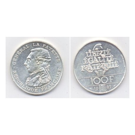 (962) Francia. 1987. 100 Francs (SC) (Plata)