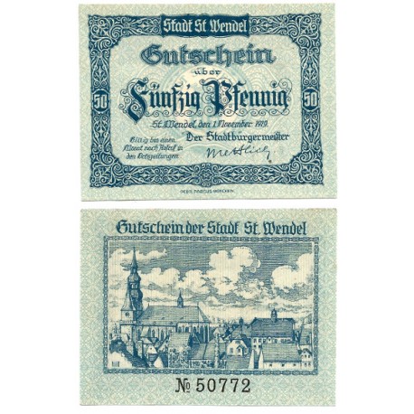 Sankt Wendel (Sarre). 1919. 50 Pfennig (EBC+)
