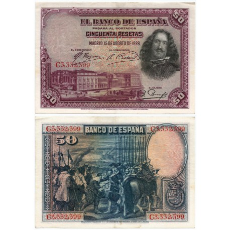 España. 1928. 50 Pesetas (EBC) Serie C