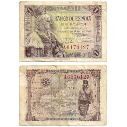 Estado Español. 1945. 1 Peseta (BC+) Serie A