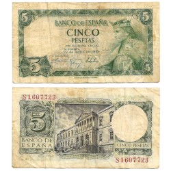 Estado Español. 1954. 5 Pesetas (BC/BC-) Serie S