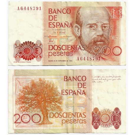 España. 1980. 200 Pesetas (MBC-) Serie A