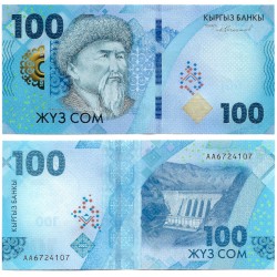 (W36) Kirguizistán. 2023. 100 Som (SC)