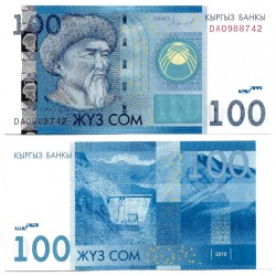 (26b) Kirguizistán. 2016. 100 Som (SC)