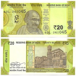 (W110) India. 2020. 20 Rupees (SC)