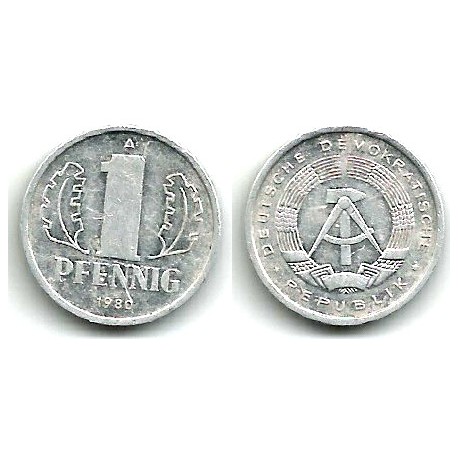 (8.2) Alemania Democrática. 1980(A). 1 Pfennig (MBC)