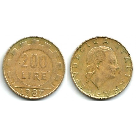 (105) Italia. 1987. 200 Lira (MBC)
