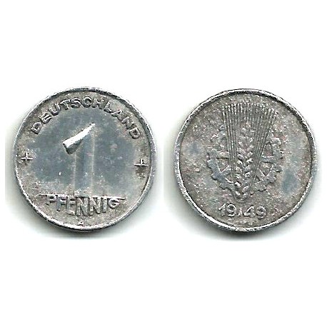 (1) Alemania Democrática. 1949(A). 1 Pfennig (MBC-)