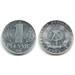 (8.1) Alemania Democrática. 1975(A). 1 Pfennig (EBC)