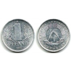 (8.2) Alemania Democrática. 1977(A). 1 Pfennig (EBC)