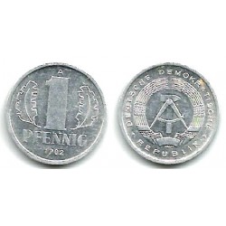(8.2) Alemania Democrática. 1982(A). 1 Pfennig (MBC+)