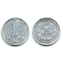(8.2) Alemania Democrática. 1987(A). 1 Pfennig (MBC-)