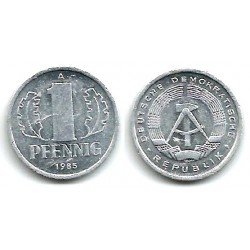 (8.2) Alemania Democrática. 1985(A). 1 Pfennig (MBC+)
