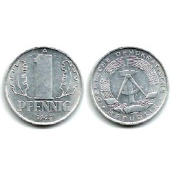 (8.1) Alemania Democrática. 1963(A). 1 Pfennig (EBC)