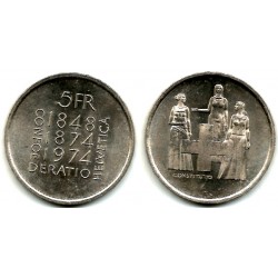 (52) Suiza. 1974. 5 Francs (EBC)