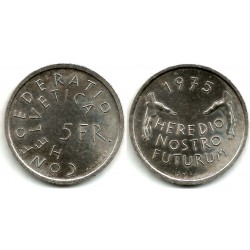 (53) Suiza. 1975. 5 Francs (EBC)