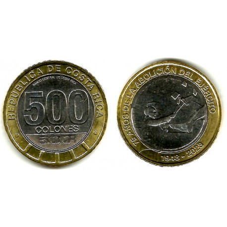 Costa Rica. 2023. 500 Colones (SC) 75 Aniv. Abolición del Ejército