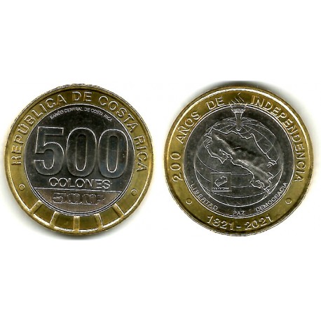Costa Rica. 2021. 500 Colones (SC) 200 Años Independencia