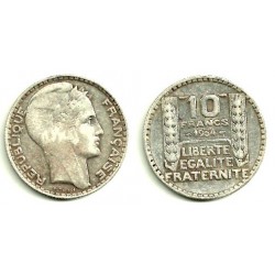 (878) Francia. 1934. 10 Francs (MBC) (Plata)