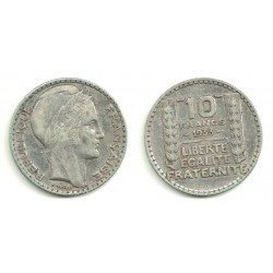 (878) Francia. 1933. 10 Francs (MBC) (Plata)