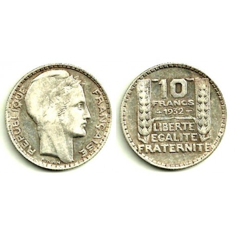 (878) Francia. 1932. 10 Francs (MBC) (Plata)