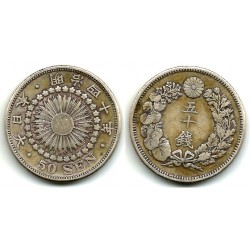(Y39) Japón. 1907(40). 50 Sen (MBC) (Plata)