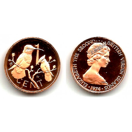 (1) Islas Vírgenes Británicas. 1974. 1 Cent (Proof)
