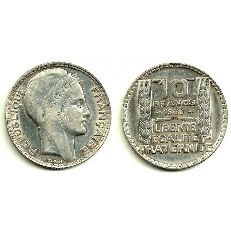(878) Francia. 1930. 10 Francs (MBC) (Plata)