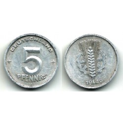 (2) Alemania Democrática. 1949(A). 5 Pfennig (MBC-)