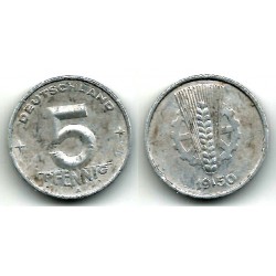 (2) Alemania Demcrática. 1950(A). 5 Pfennig (BC)