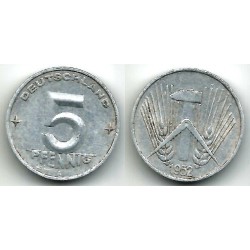 (6) Alemania Democrática. 1952(A). 5 Pfennig (MBC-)