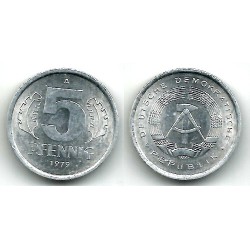 (9.2) Alemania Democrática. 1979(A). 5 Pfennig (MBC)