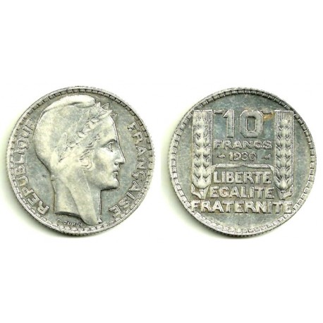 (878) Francia. 1930. 10 Francs (MBC) (Plata)